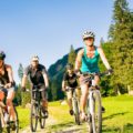 gruppe-fahrradfahrer-im-wald