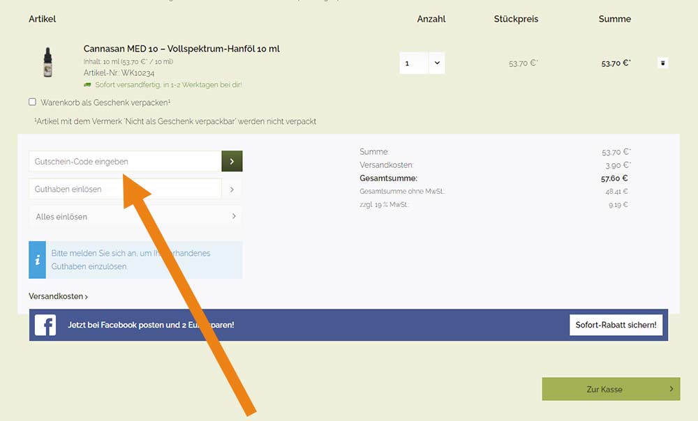 Waldkraft Gutschein Anwendung Screenshot Onlineshop