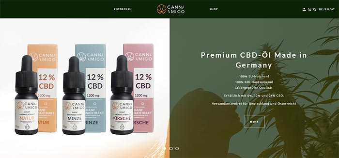 Cannamigo Screenshot Onlineshop