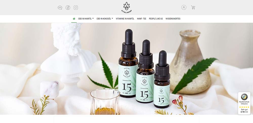 Vitalhemp Onlineshop Screenshot